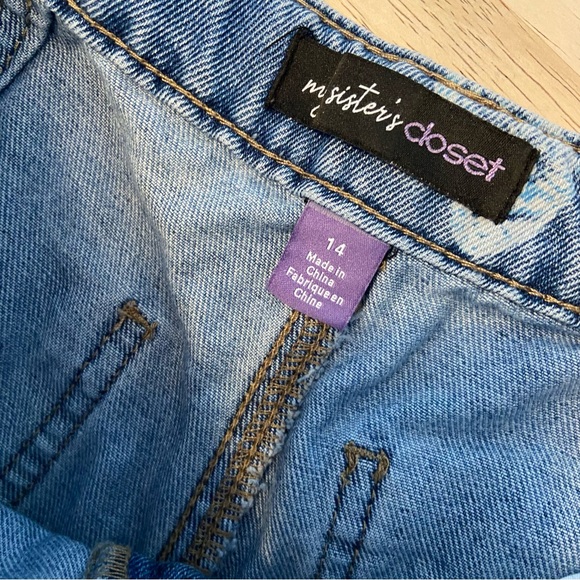 Wide Leg Butterfly Print Boho Y2K Style  Medium Denim Jeans Size 28 Waist - Picture 4 of 6